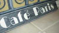CAFE PARIS French Wooden Wall Sign